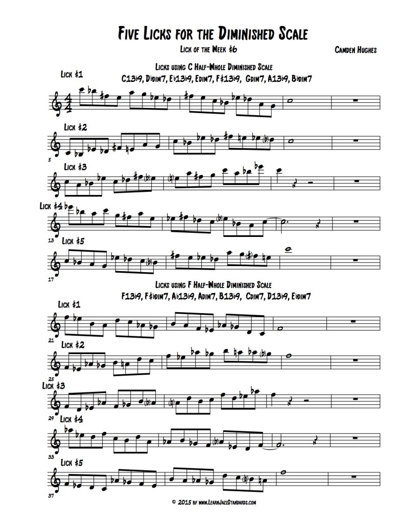 Five Licks for the Diminished Scale