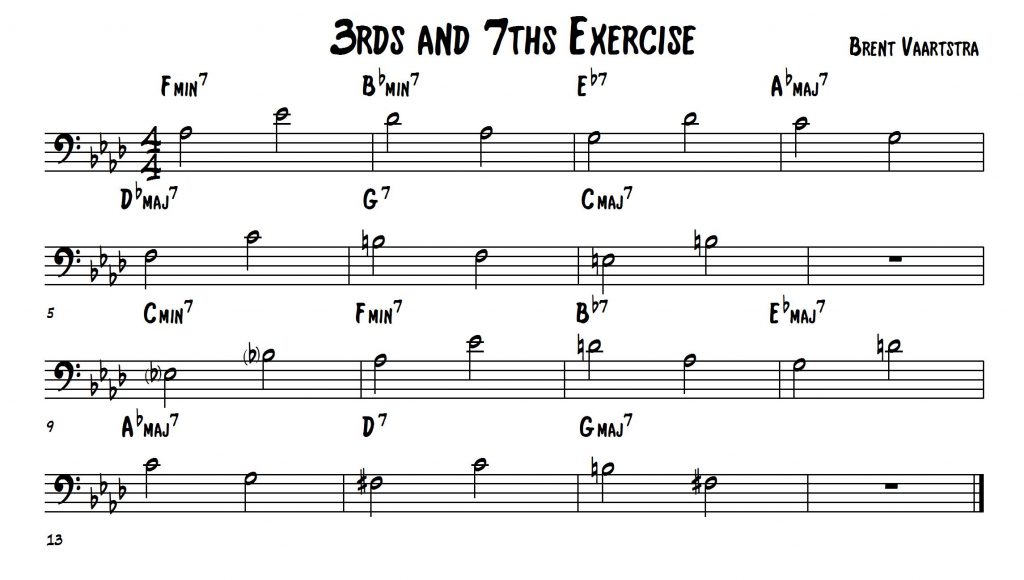 3rds and 7ths Exercise (Bass Clef) - Learn Jazz Standards