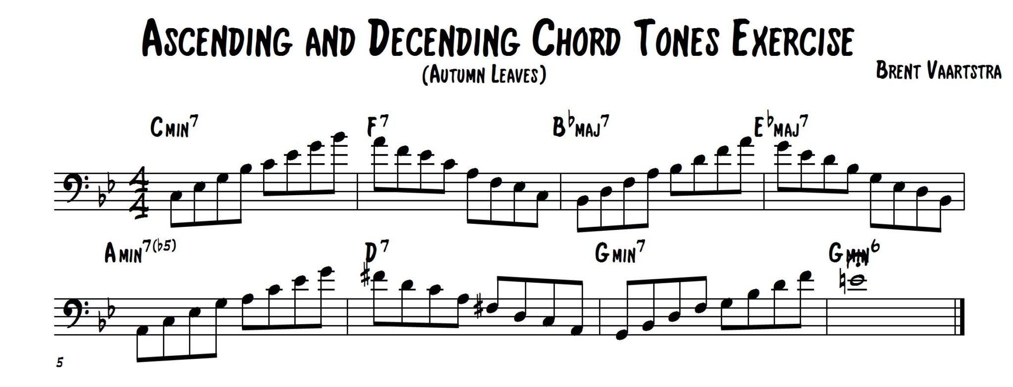 Ascending and Decending Chord Tones Exercise (Bass Clef)