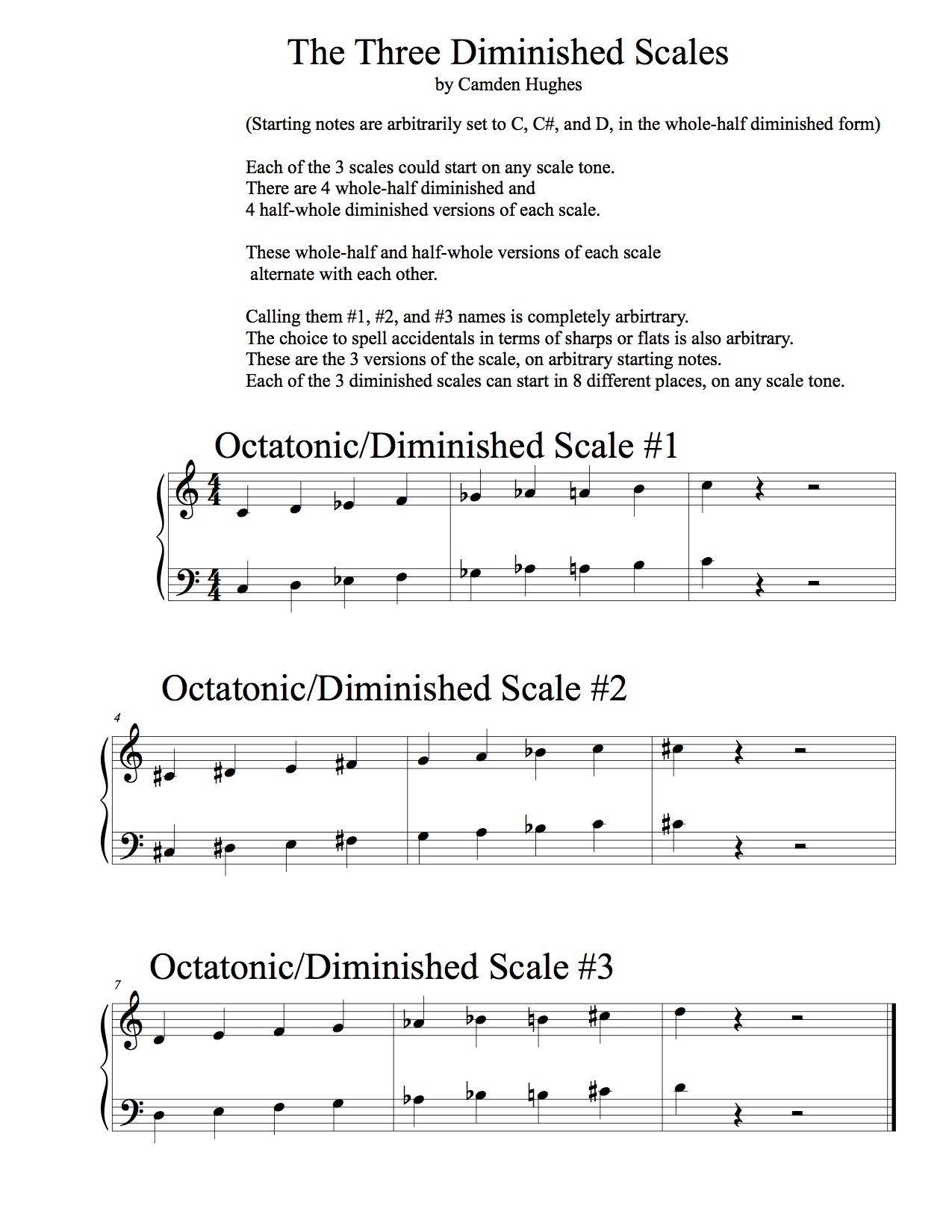 Three Diminished Scales