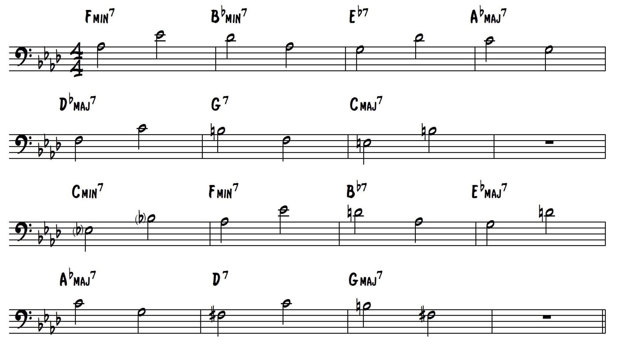 Bass clef 3rds 7ths