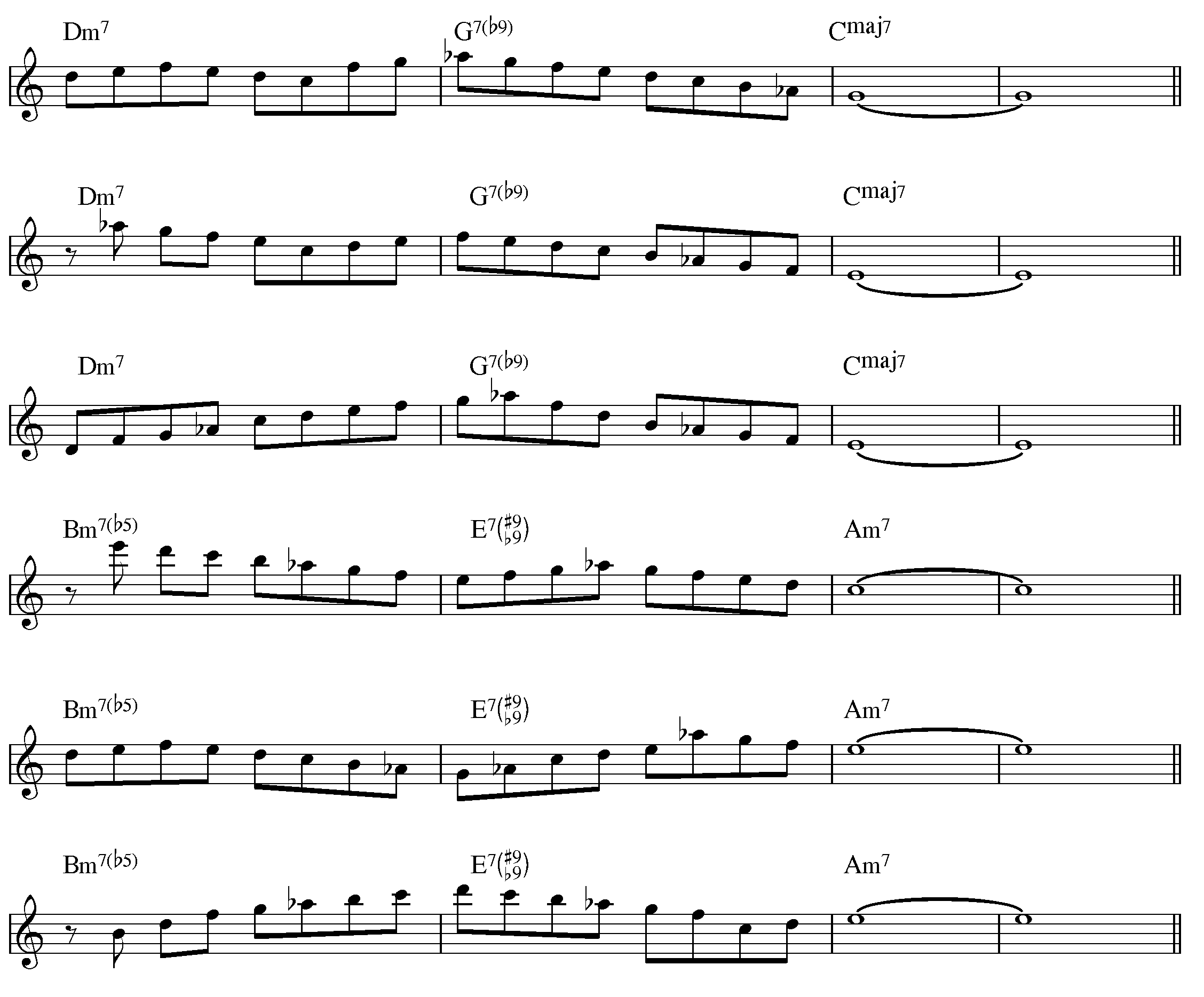 Harmonic Major Examples 2 5 1s