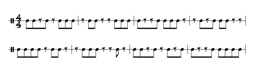 Jazz rhythms to improve feel and rhythmic precision. Ex 1.