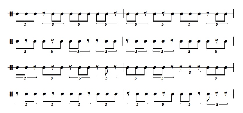 Jazz rhythms to improve feel and rhythmic precision. Ex 2.