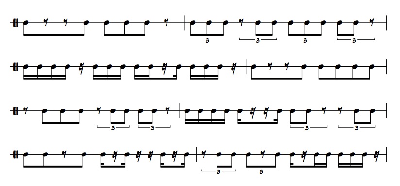 Jazz rhythms to improve feel and rhythmic precision. Ex 4.