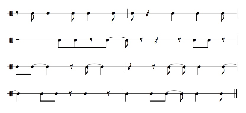 Jazz rhythms to improve feel and rhythmic precision. Ex 5.